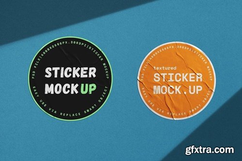 Wrinkled Sticker Mockups TKLNCS4