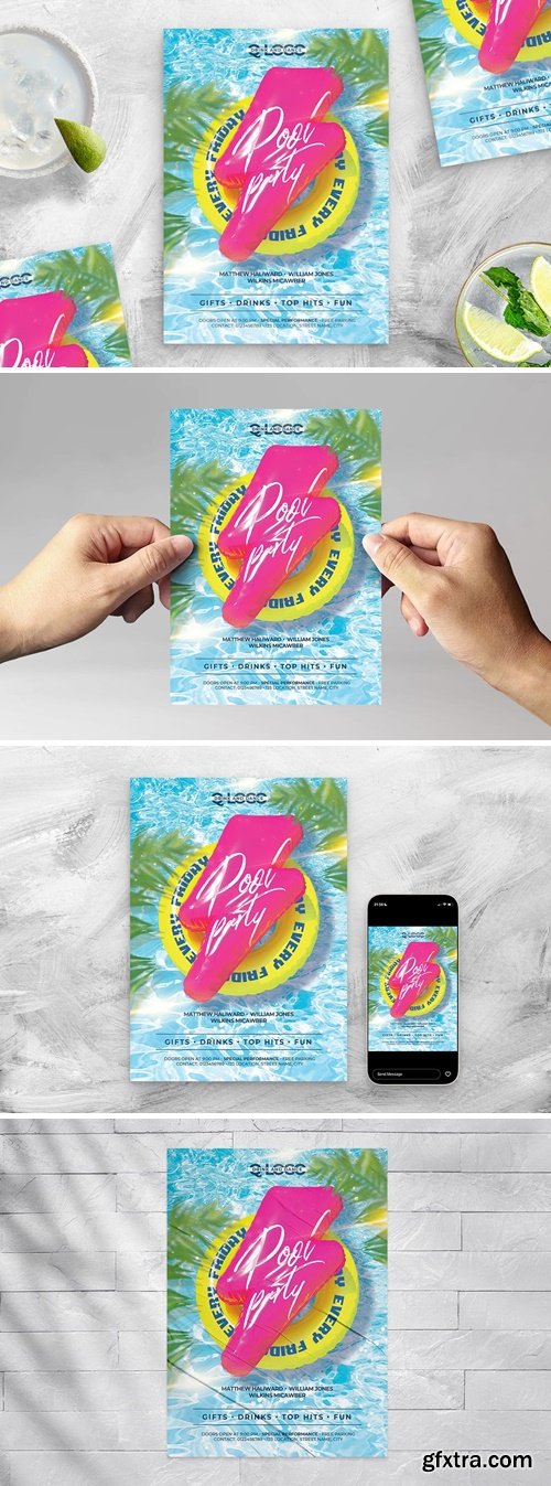 Pool Party Flyer Template WLSDK8L