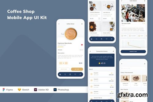 Coffee Shop Mobile App UI Kit UAJS5YZ