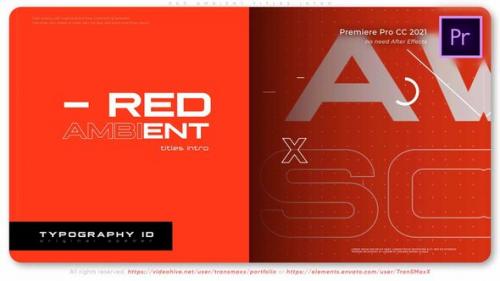 Videohive - Red Ambient Titles Intro - 39168406