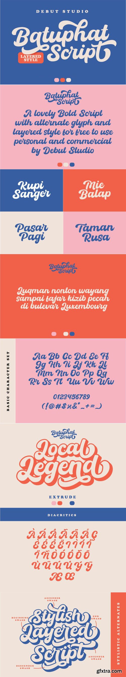 Batuphat - Bold Script Layered Style Font