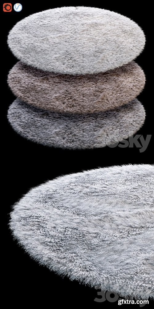 Round fluffy carpet