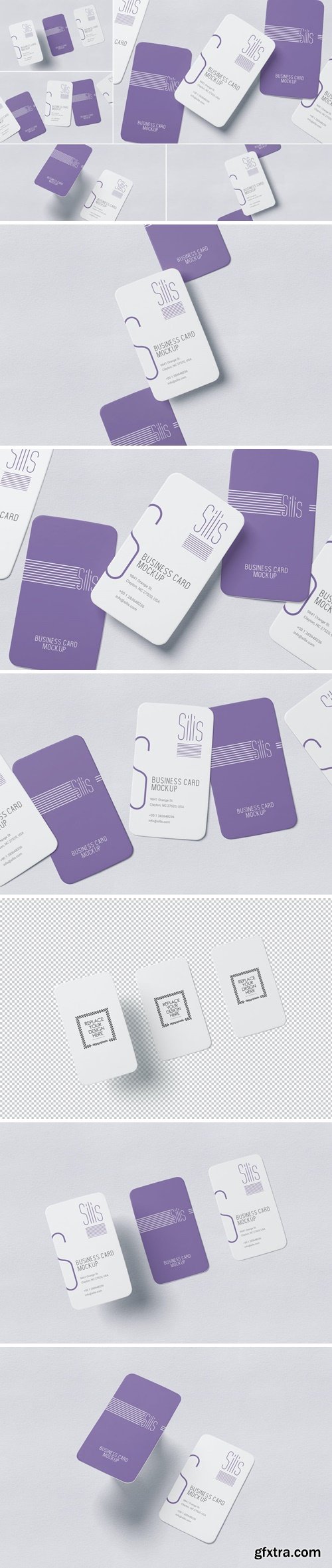 Vertical Business Card Mockups L7PMXC8