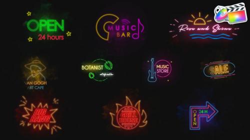 Videohive - Neon Titles for FCPX - 39100859