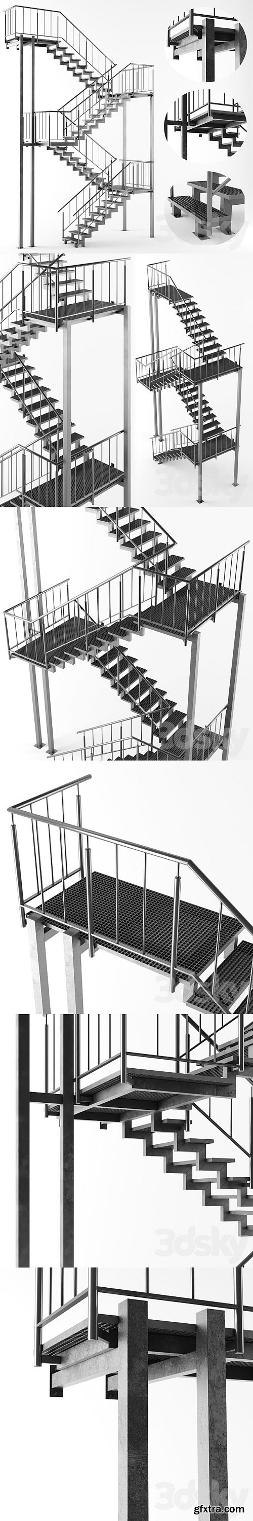 Metal outdoor stair