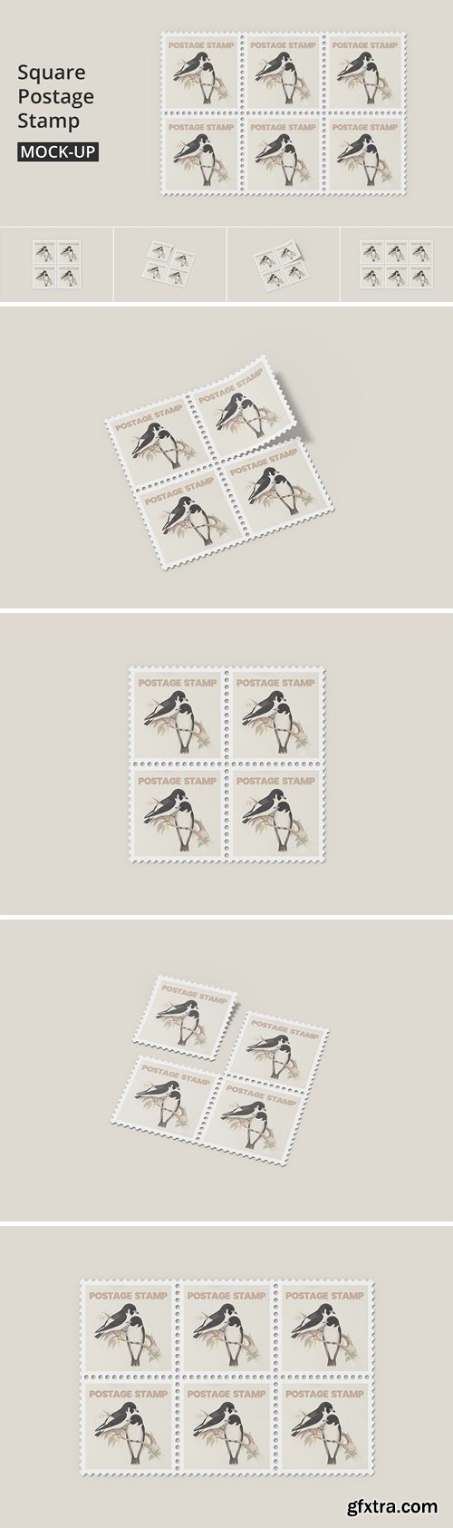Square Postage Stamp Mockup VN7R8B2