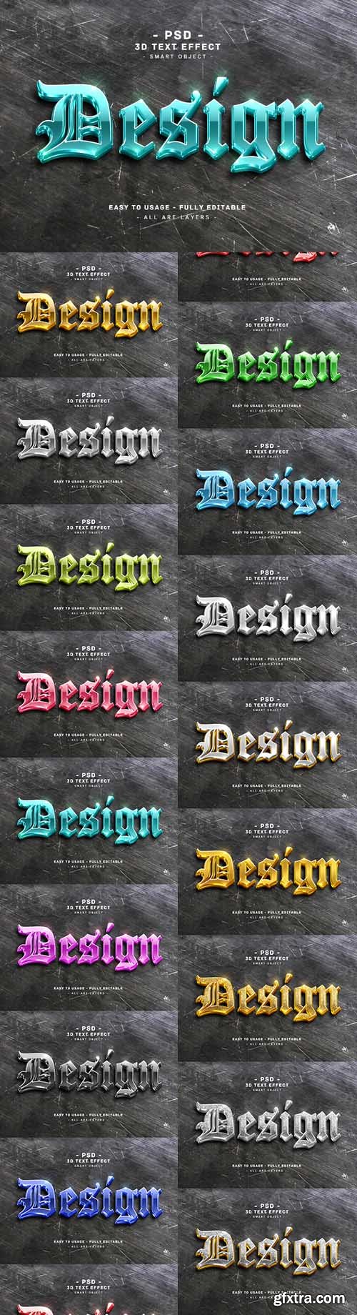 Design 3d blue text style effect