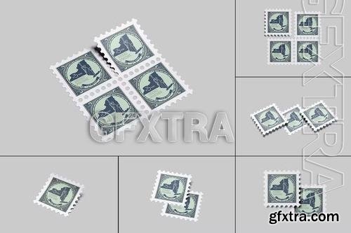 Square Postage Stamp Mockup EBRUZ2V
