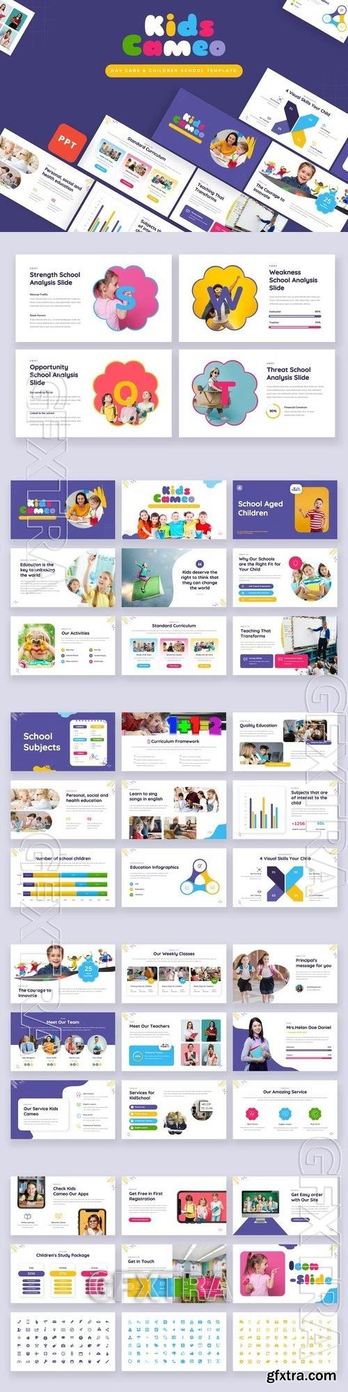 Kids Cameo - Day Care Powerpoint Template XDRWCQS