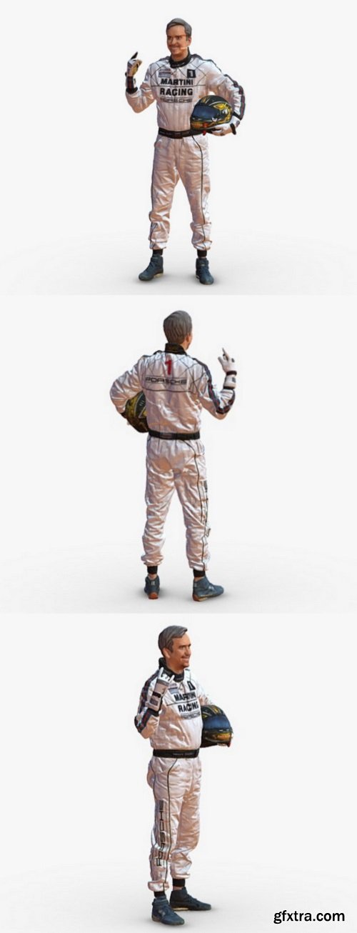 Male race car driver 0268 3D Model