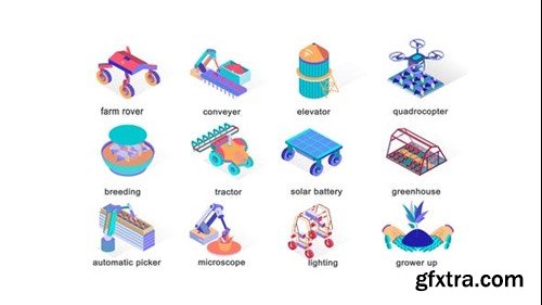 Videohive Farming of the future - Isometric Icons 39425445