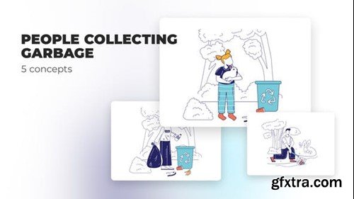 Videohive People collecting garbage - Flat concepts 39472990