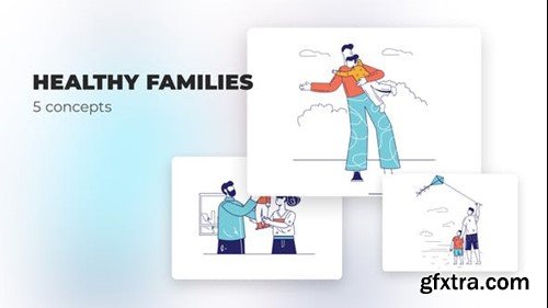 Videohive Healthy families - Flat concepts 39472706