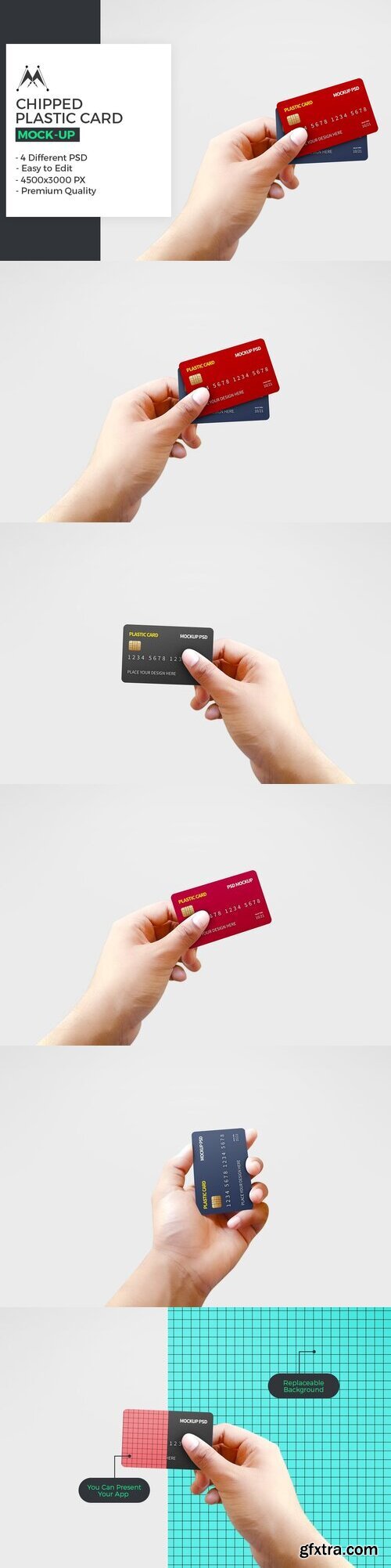 CreativeMarket - Chipped Plastic Card in Hand Mockup 5946311