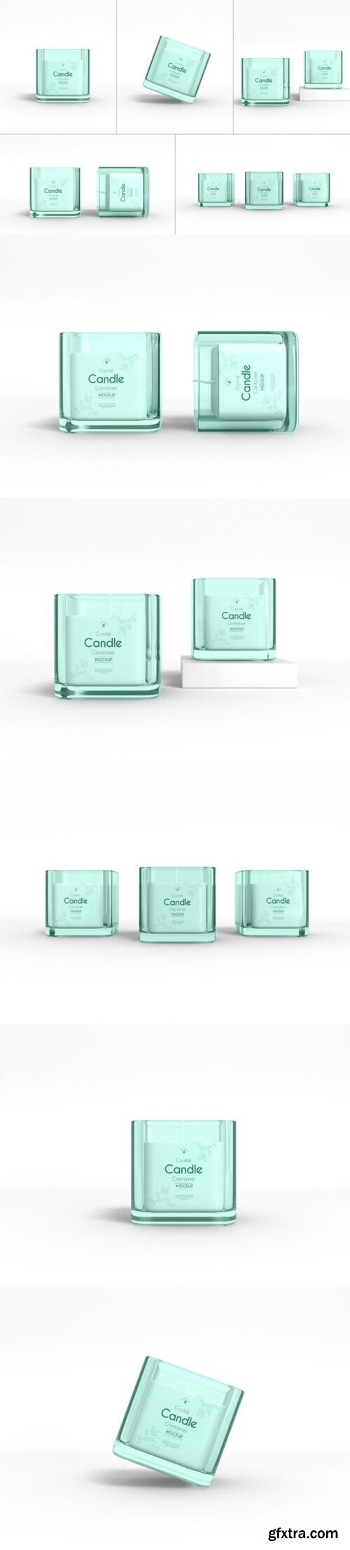Clear Glass Scented Candle Mockup Set