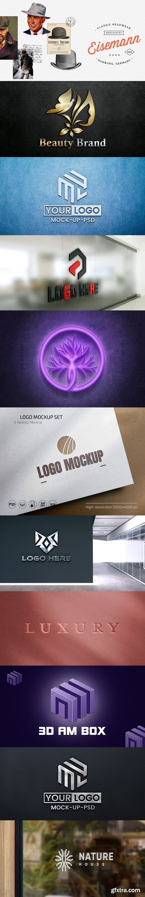 10+ Realistic Logo PSD Mockups Templates