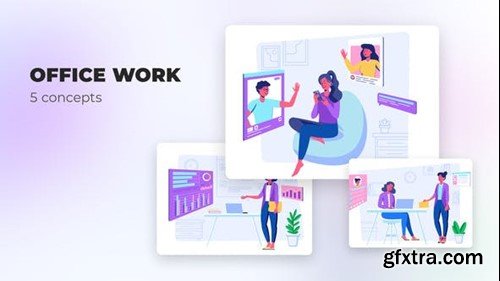 Videohive Office work - Flat concepts 39487854