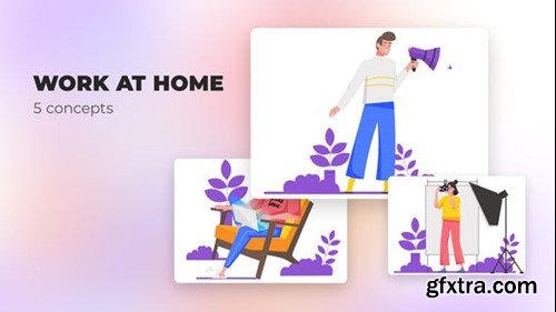 Videohive Work at home - Flat concepts 39487620