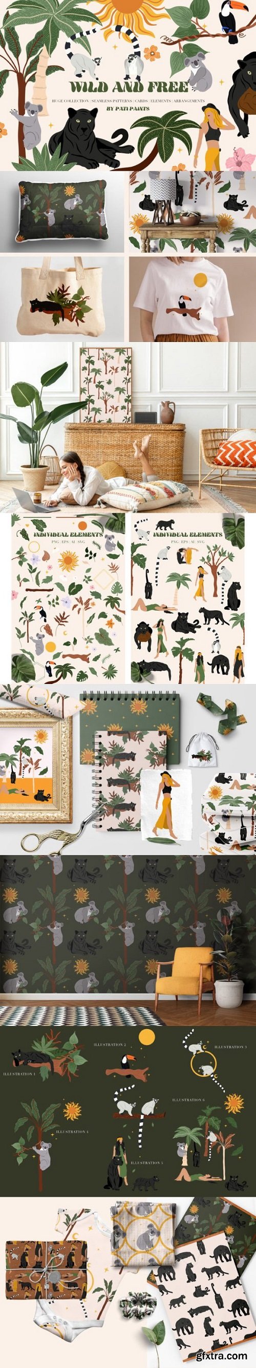 Wild and Free Jungle Vector Collection