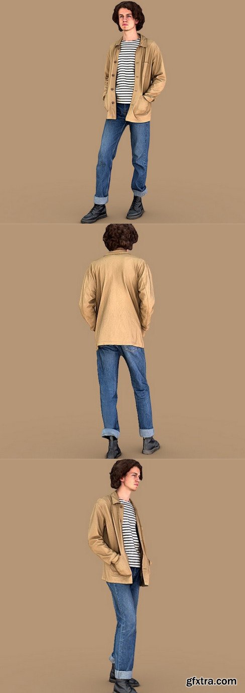 Casual french guy 3d model