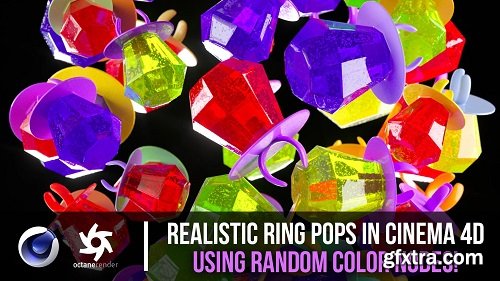 Realistic Ring Pops in Cinema 4D Using Random Color Nodes!