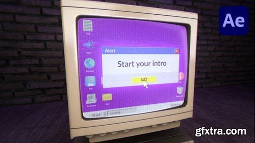 Videohive Old Computer Glitch Logo Intro 39609936