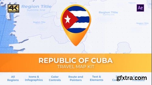 Videohive Cuba Map - Republic of Cuba Travel Map 39338120
