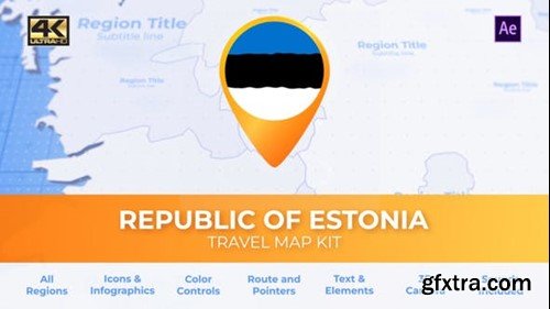 Videohive Estonia Map - Republic of Estonia Travel Map 39338336