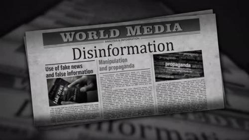 Videohive - Disinformation, manipulation and propaganda retro newspaper printing - 39596525