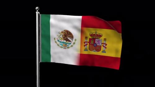 Videohive - Flag of Mexico and Spain with Alpha Channel - 39596757