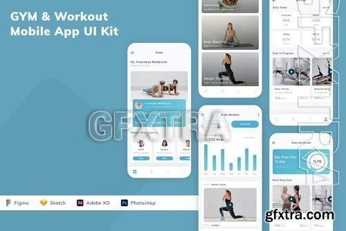GYM & Workout Mobile App UI Kit R29YYA2