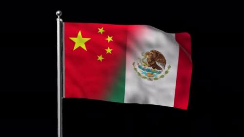 Videohive - Flag of China and Mexico with Alpha Channel - 39612216