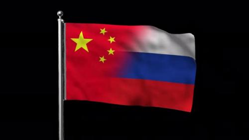 Videohive - Flag of China and Russia with Alpha Channel - 39613323