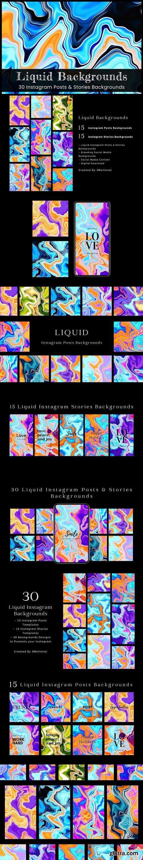 CreativeMarket - Liquid Instagram Backgrounds 7541818