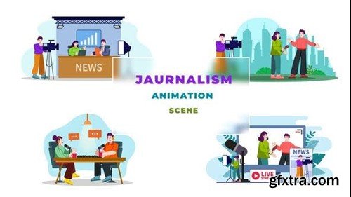 Videohive Journalism Character Animation Scene After Effects Template 39651624