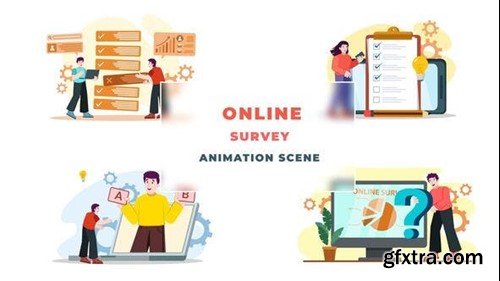 Videohive Online Survey Character Animation Scene After Effects 39651633