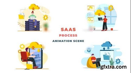Videohive SAAS Process Animation Scene After Effects Template 39651701