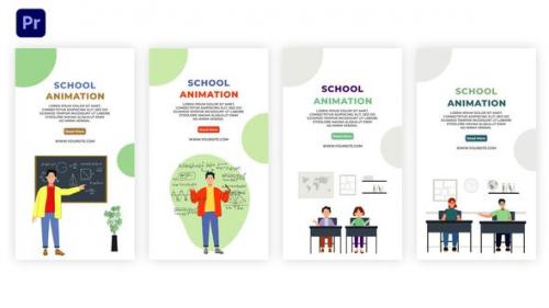 Videohive - School Animation Instagram Story Premier Pro Template - 39423127