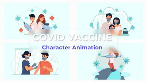 Videohive - Premiere Pro Covid Vaccine Character Animation Scene - 39671928