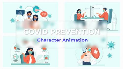 Videohive - Covid Prevention Animation Scene Premiere Pro - 39671966
