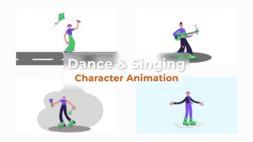 Videohive - Premiere Pro Solo Dance And Singing Character Animation Scene - 39673050