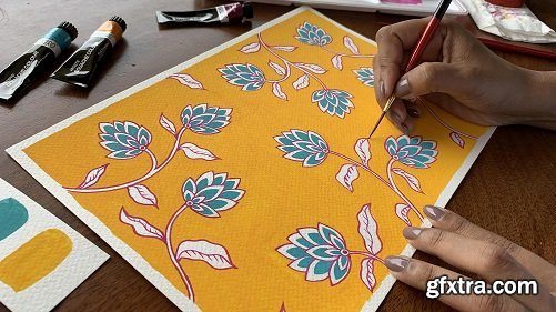 Botanical Illustration: Paint a Simple Indian Floral Pattern in Gouache