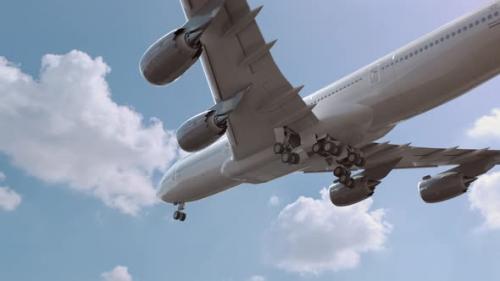 Videohive - Airliner Flying and Landing Indianapolis Indiana - 39652625
