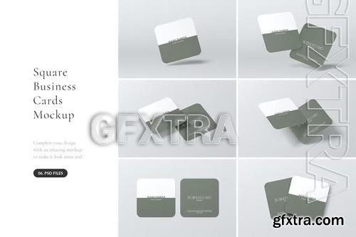 Rounded Square Business Card Mockup DF4KZE5