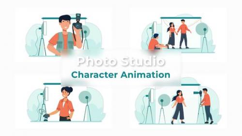 Videohive - Premiere Pro Photo Studio Character Animation Scene - 39690821