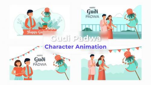 Videohive - Indian Traditional Festival Gudi Padwa Character Animation Scene - 39692231