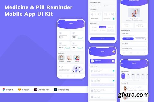 Medicine & Pill Reminder Mobile App UI Kit 7RJTZ8F