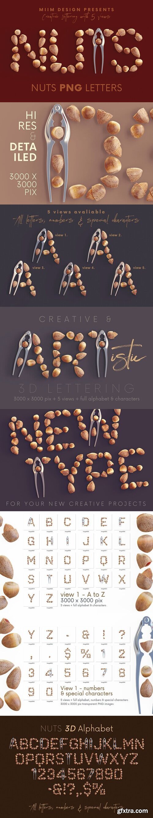 CreativeMarket - Nuts - 3D Lettering 7546582