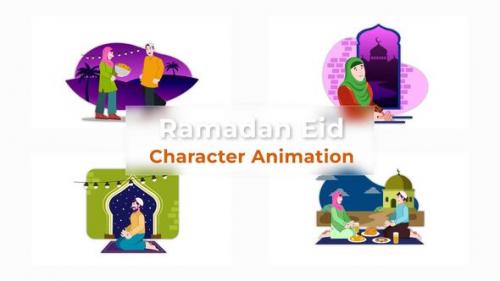 Videohive - Ramdan Eid Celebration Character Animation Scene - 39725811