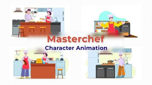 Videohive - Hotel Masterchef Character Animation Scene - 39741060
